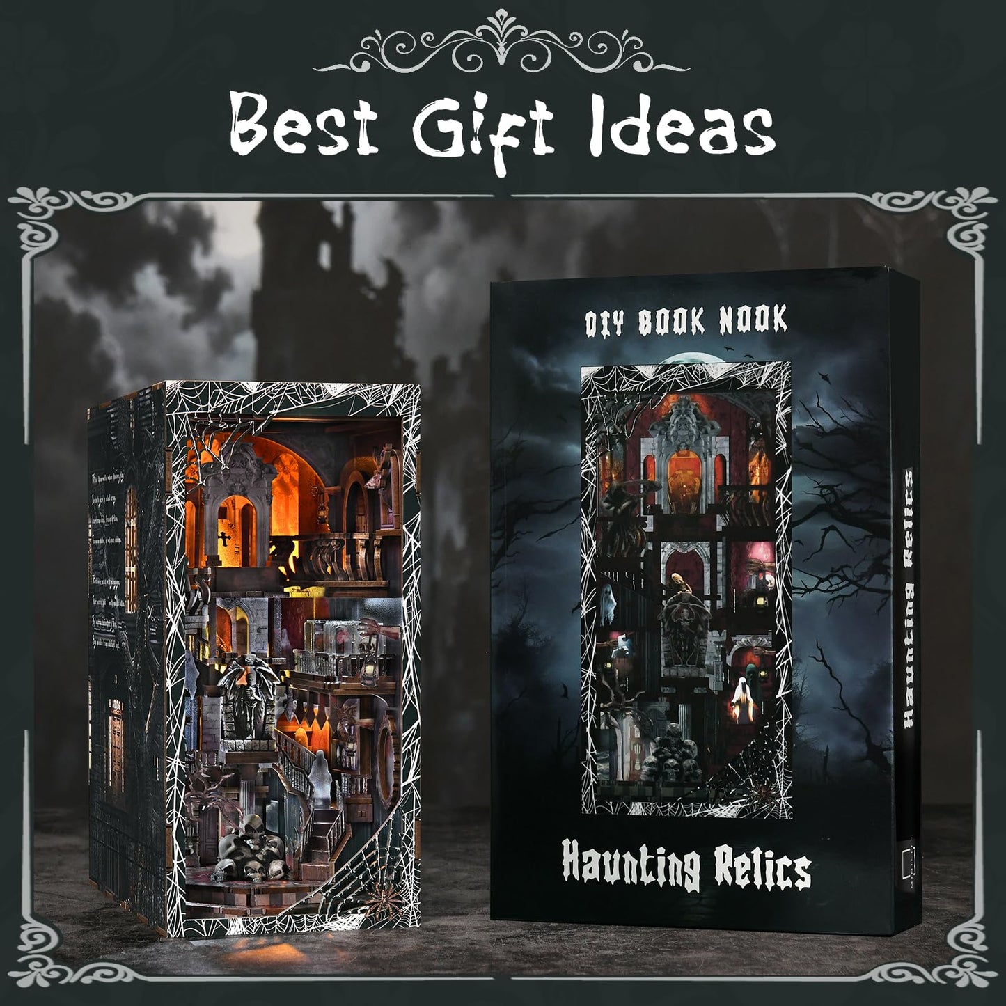 MiniCity Book Nook Kit with LED Light — DIY Haunted Dollhouse Insert