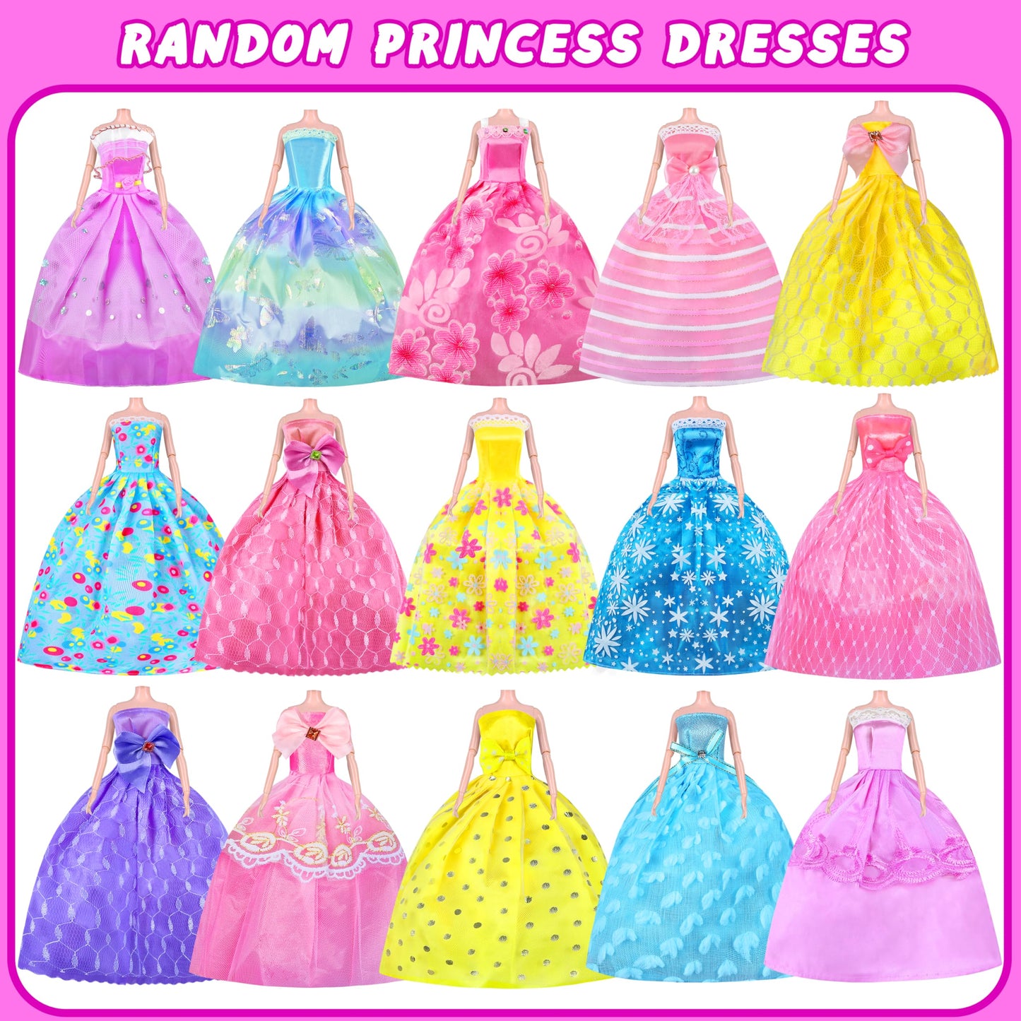 MINIFUN 91 Pcs Doll Convertible Car Set – Dress Up Toys for Girls Ages 3-8