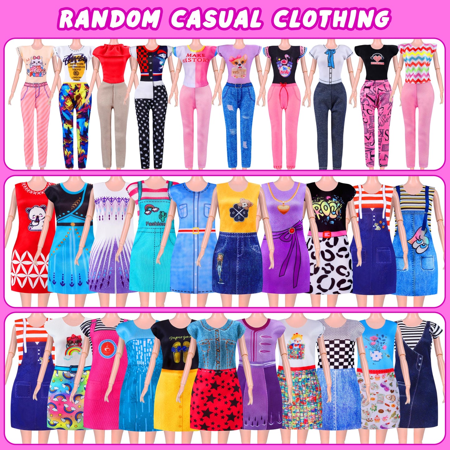 MINIFUN 342 Pcs Doll Clothes & Accessories Set for 11.5 inch Dolls – Dress Up Play