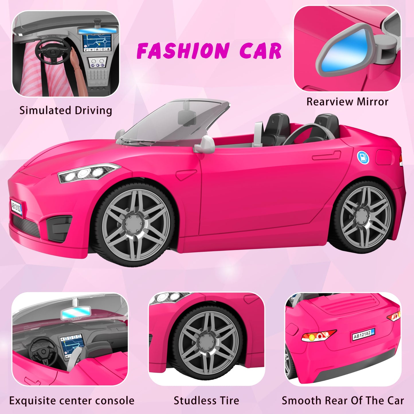 MINIFUN 91 Pcs Doll Convertible Car Set – Dress Up Toys for Girls Ages 3-8