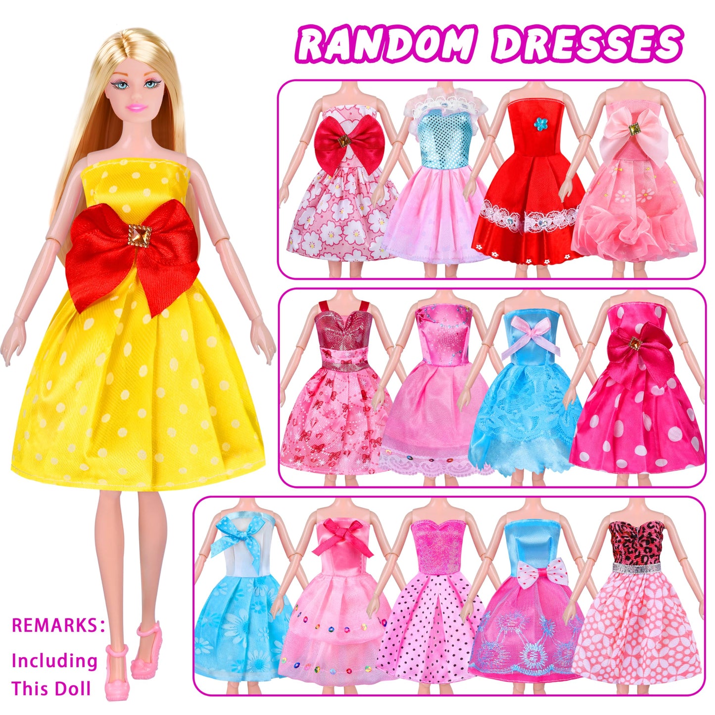 MINIFUN 342 Pcs Doll Clothes & Accessories Set for 11.5 inch Dolls – Dress Up Play