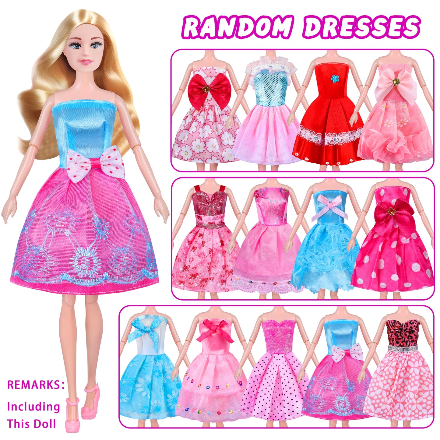 MINIFUN 91 Pcs Doll Convertible Car Set – Dress Up Toys for Girls Ages 3-8