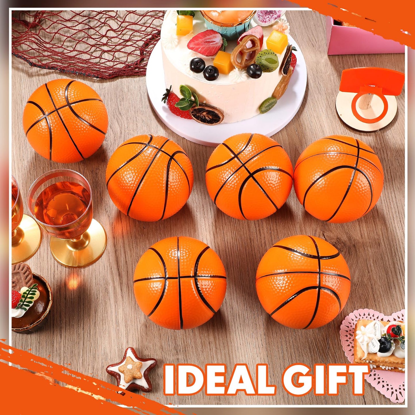 MiniInflat 6 Pcs 4'' Foam Basketballs – Quiet, Soft, No-Pump Indoor/Outdoor Fun