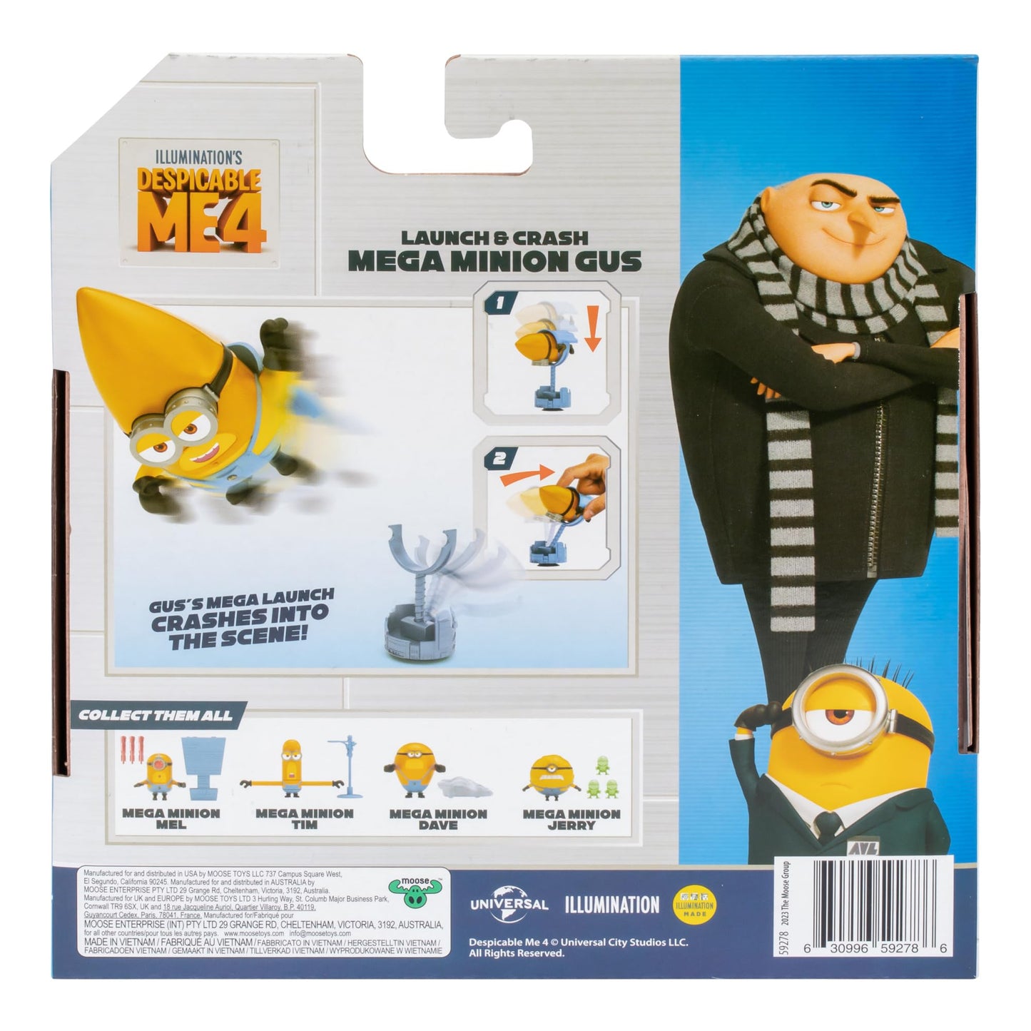 Minions Despicable Me 4 Launch & Crash Mega Gus Action Figure - Collect All 5