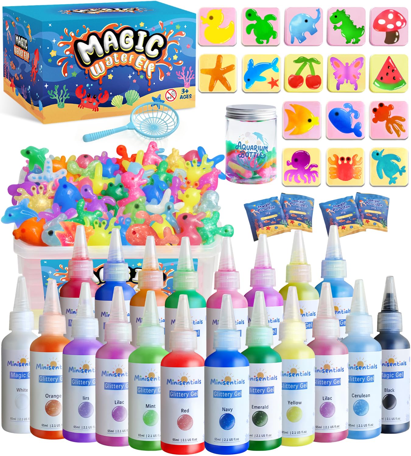 MINISENTIALS Magic Water Elf Toy Kit – DIY Water Pets & Squishy Crafts for Kids