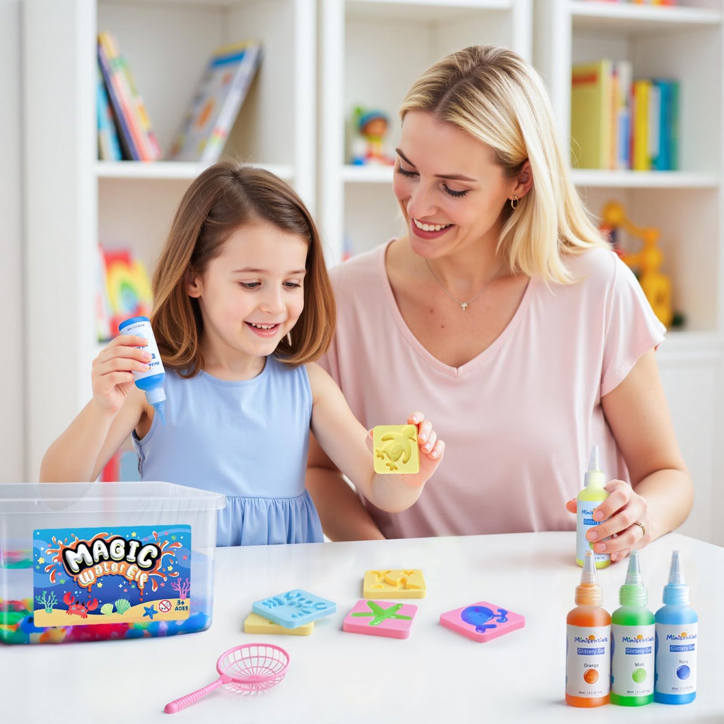 MINISENTIALS Magic Water Elf Toy Kit – DIY Water Pets & Squishy Crafts for Kids