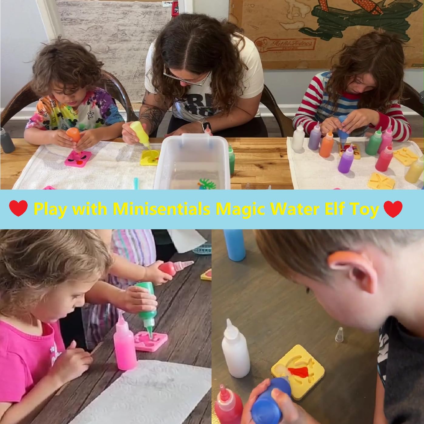 MINISENTIALS Magic Water Elf Toy Kit – DIY Water Pets & Squishy Crafts for Kids