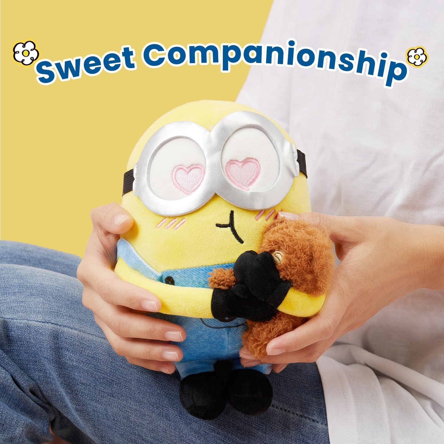 MINISO 8-Inch Minions Plush Toy — Bob & Tim Sleeping Pillow for Kids