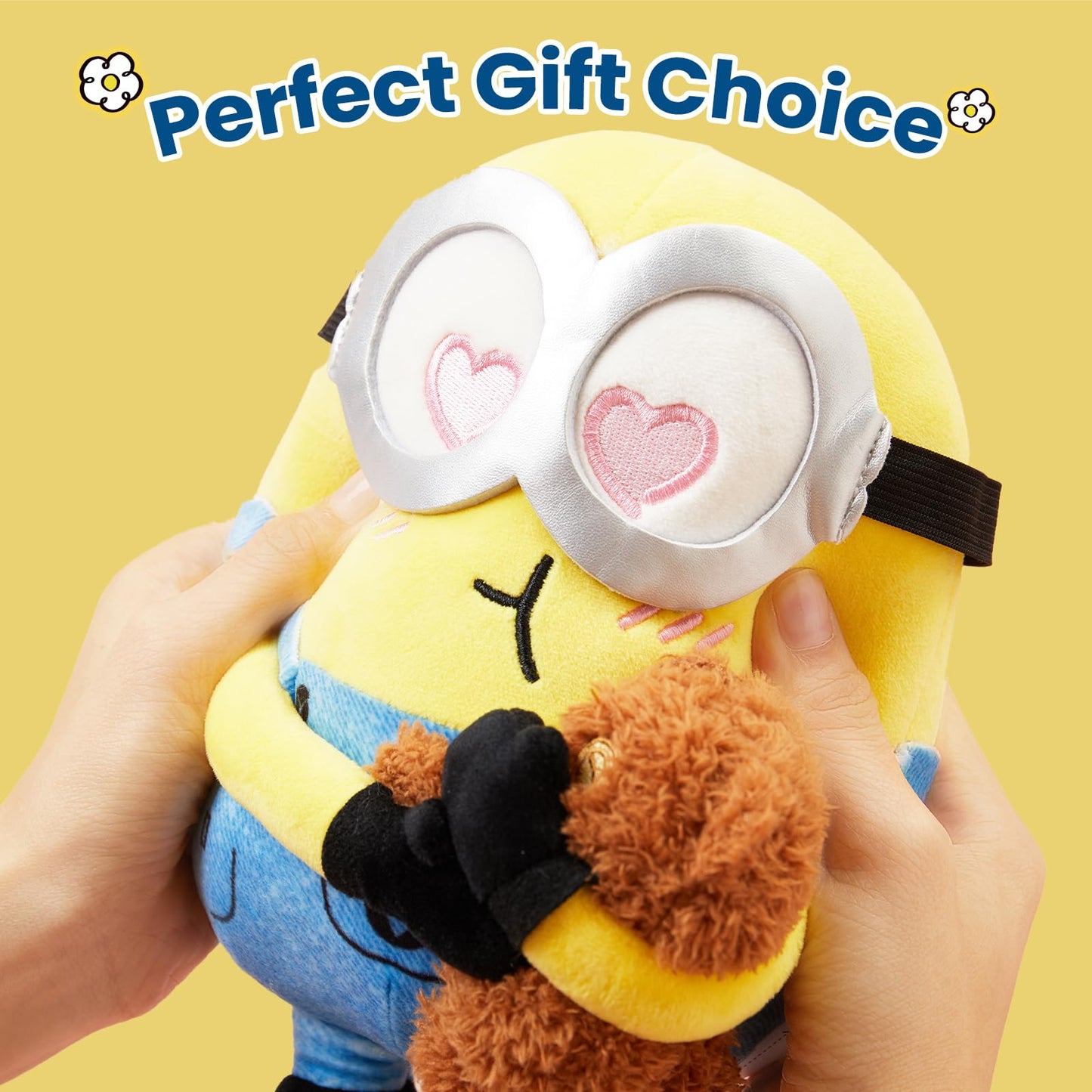 MINISO 8-Inch Minions Plush Toy — Bob & Tim Sleeping Pillow for Kids
