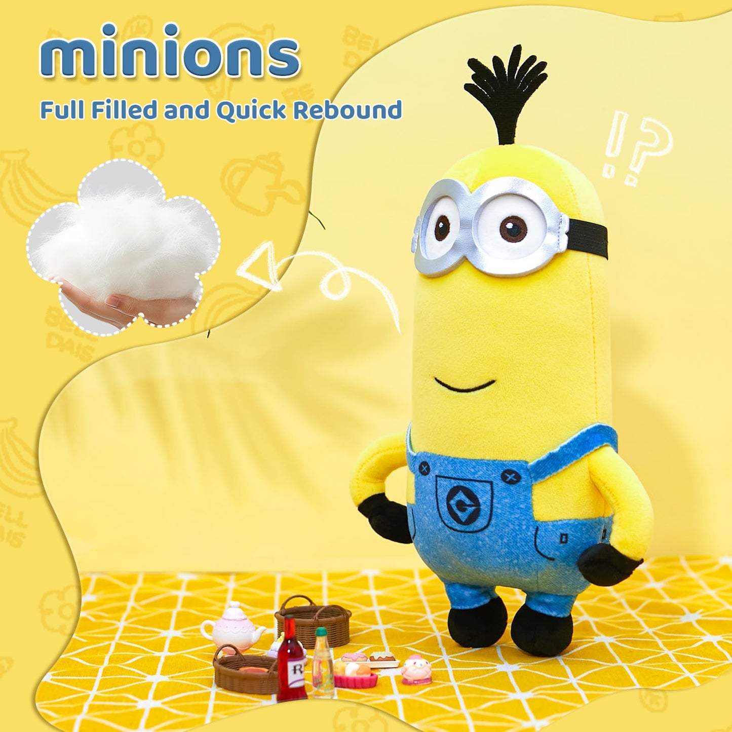 MINISO 10-Inch Kevin Minions Plush Toy – Soft Sleeping Pillow & Cuddly Kids Gift
