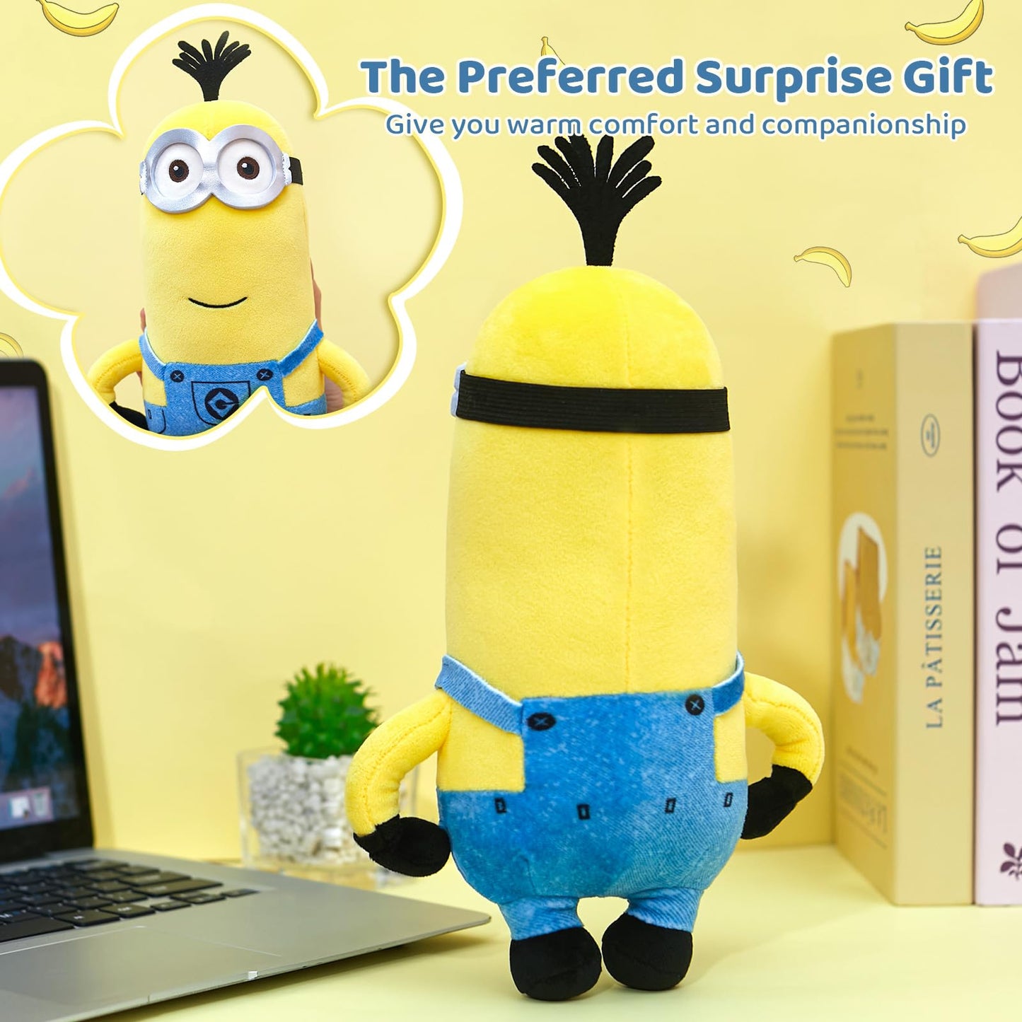 MINISO 10-Inch Kevin Minions Plush Toy – Soft Sleeping Pillow & Cuddly Kids Gift