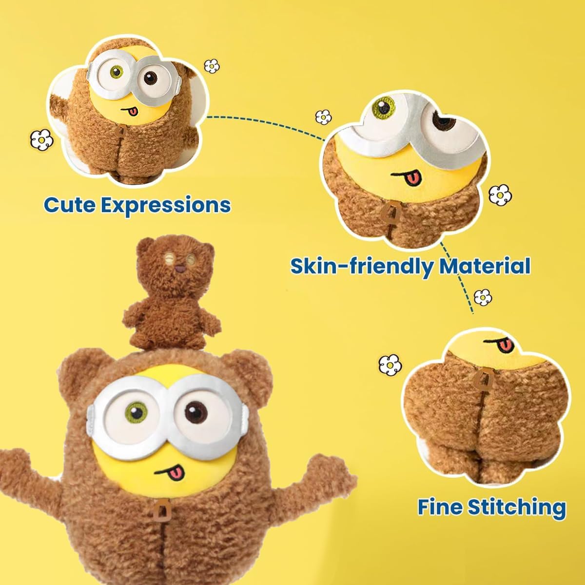 MINISO Minions Plush – Kawaii Sleep Companion Pillow Toy (Multiple Sizes)