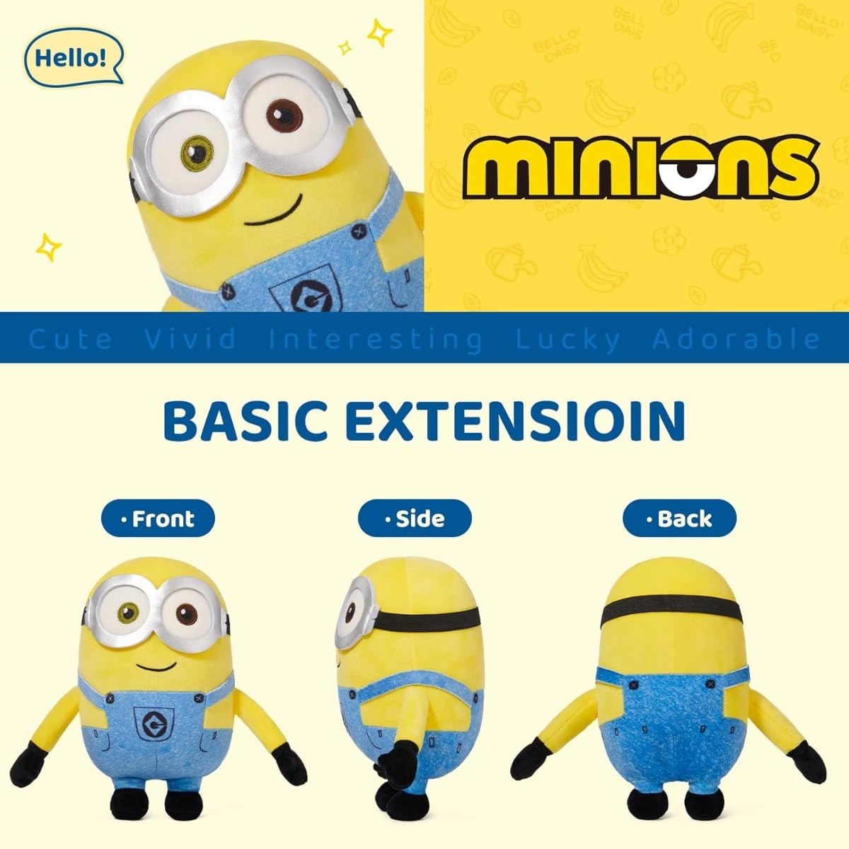 MINISO Minions Plush Toy – Kawaii Sleep Companion & Decorative Pillow (Multiple Sizes, Bob)