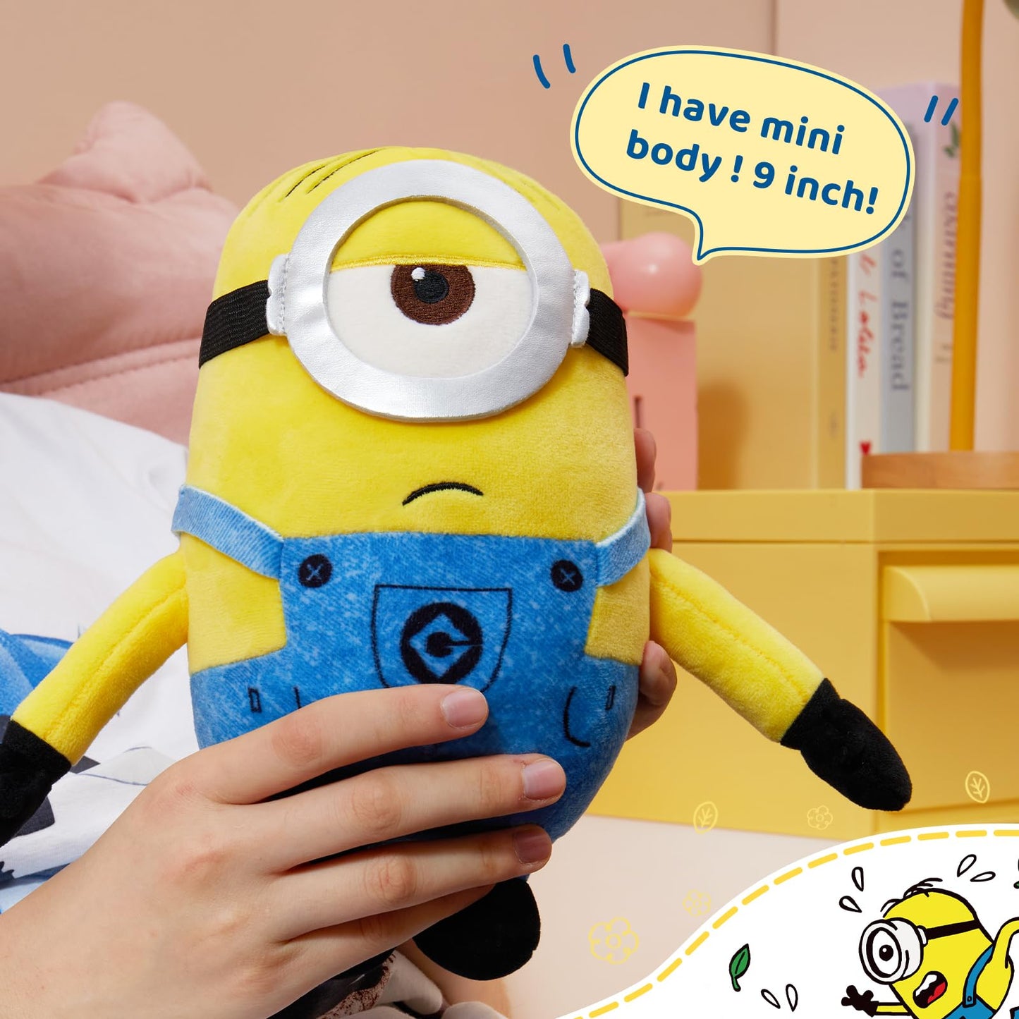 MINISO 9'' Stuart Minions Plush Toy – Soft Cuddly Sleep Pillow for Kids