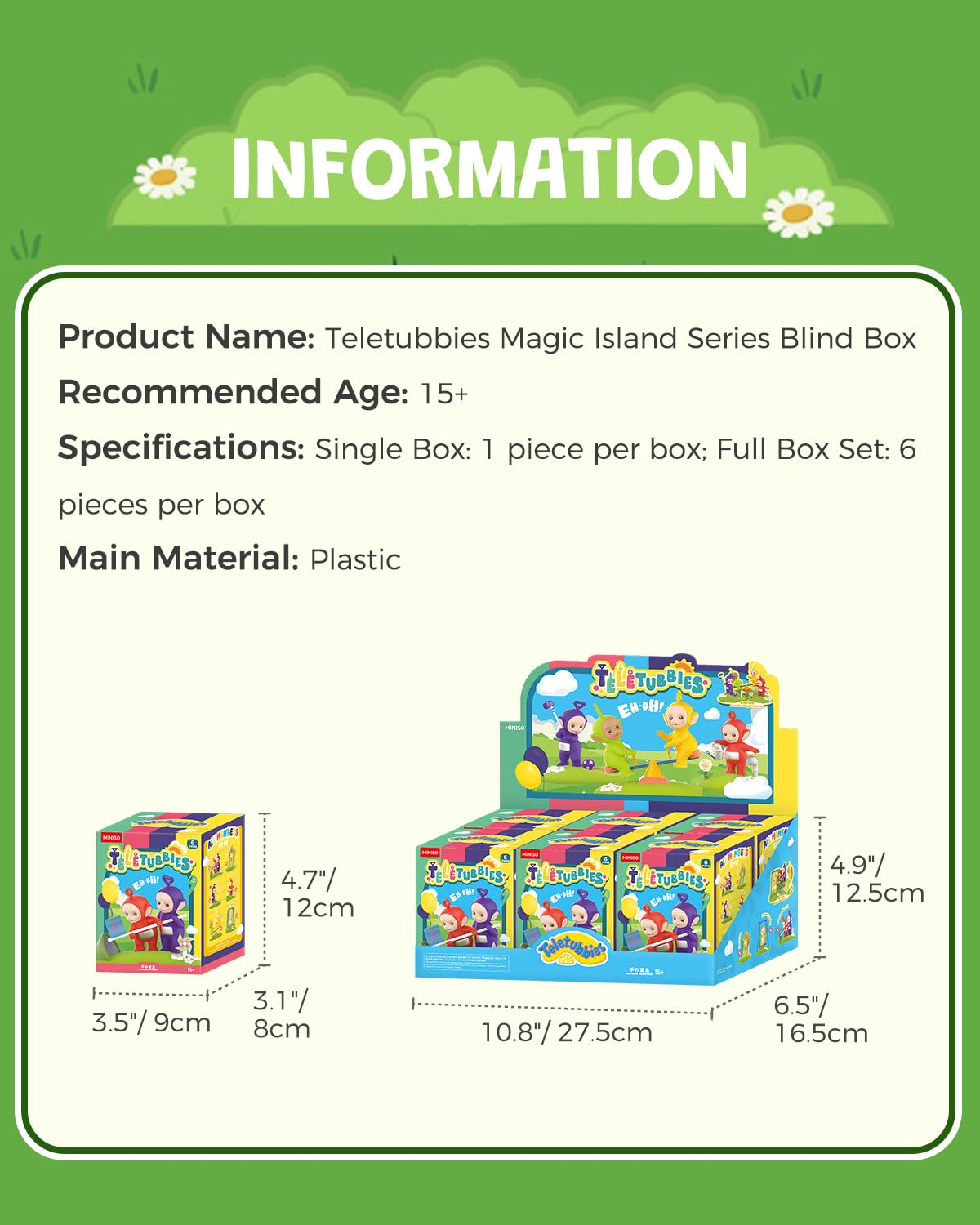 MINISO Teletubbies Blind Box: Magical Island Series Vinyl Figures – 6 Poses Collectible