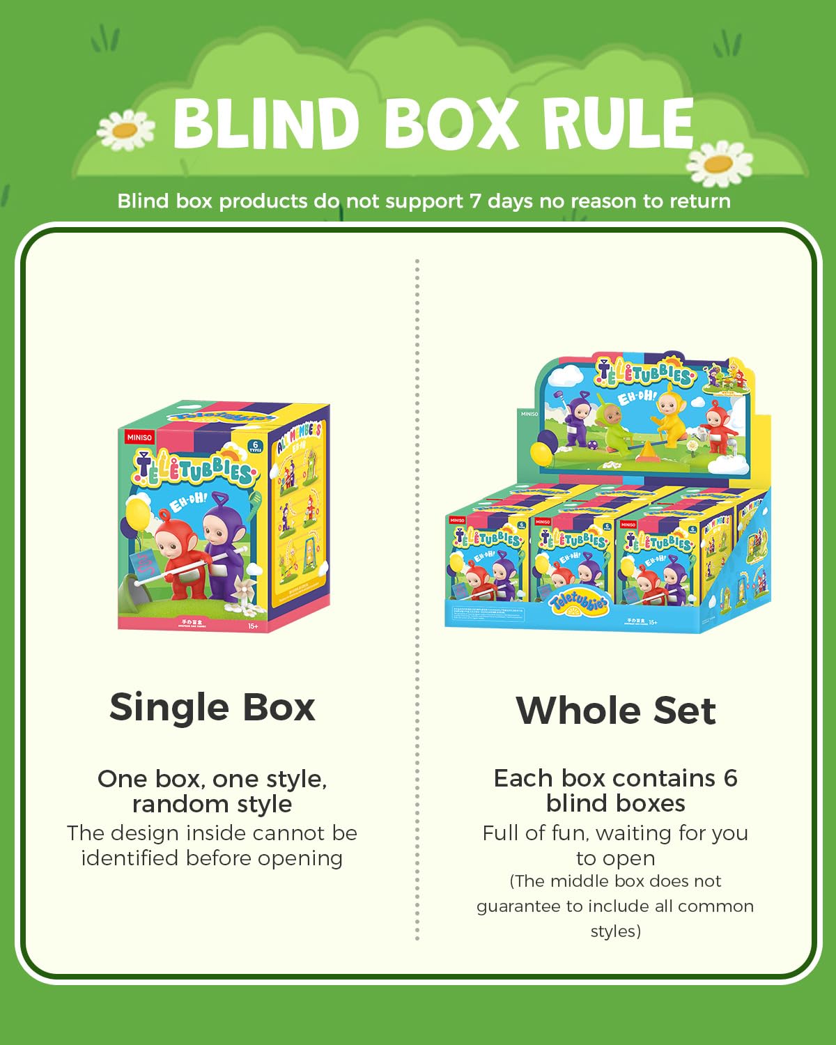 MINISO Teletubbies Blind Box: Magical Island Series Vinyl Figures – 6 Poses Collectible
