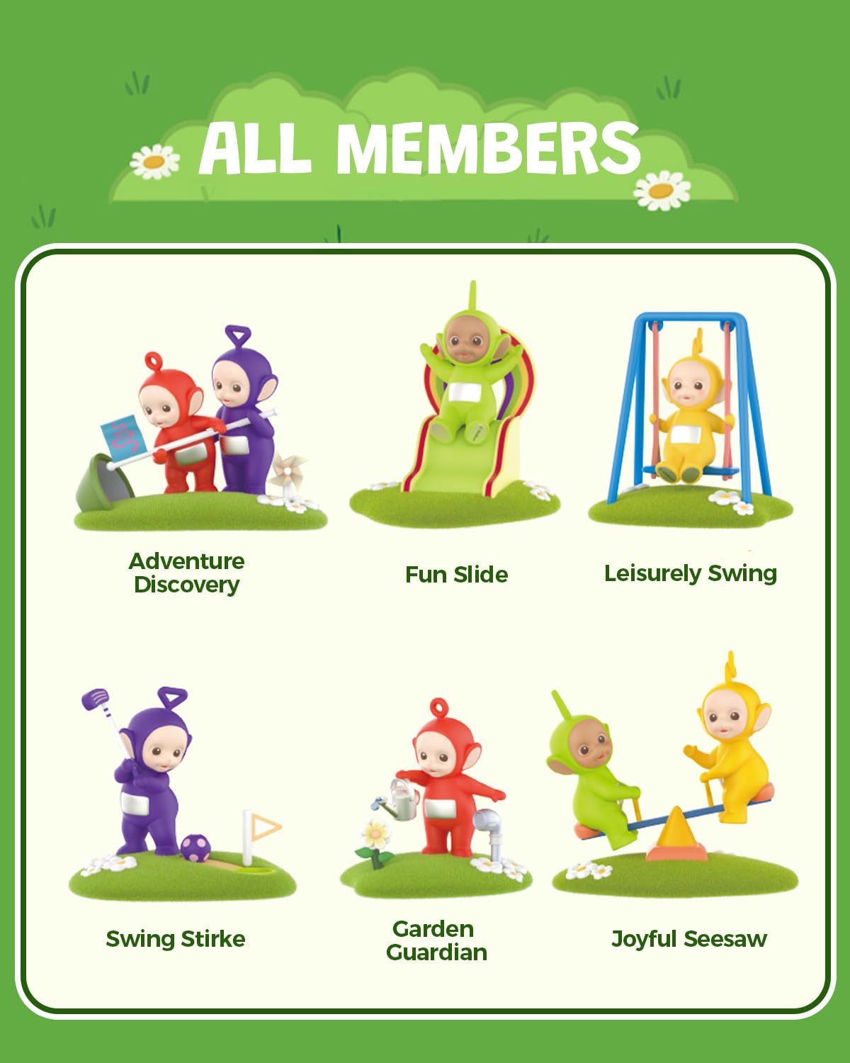 MINISO Teletubbies Blind Box: Magical Island Series Vinyl Figures – 6 Poses Collectible