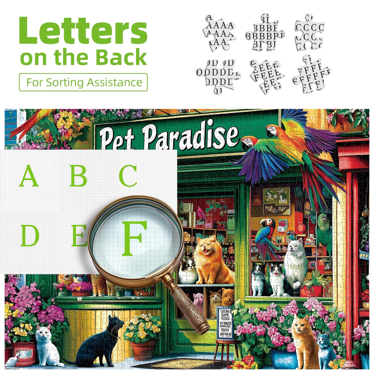 MINIWAN 500-Piece Puzzle – Pet Shop Scene for Adults | Relaxing Family Activity