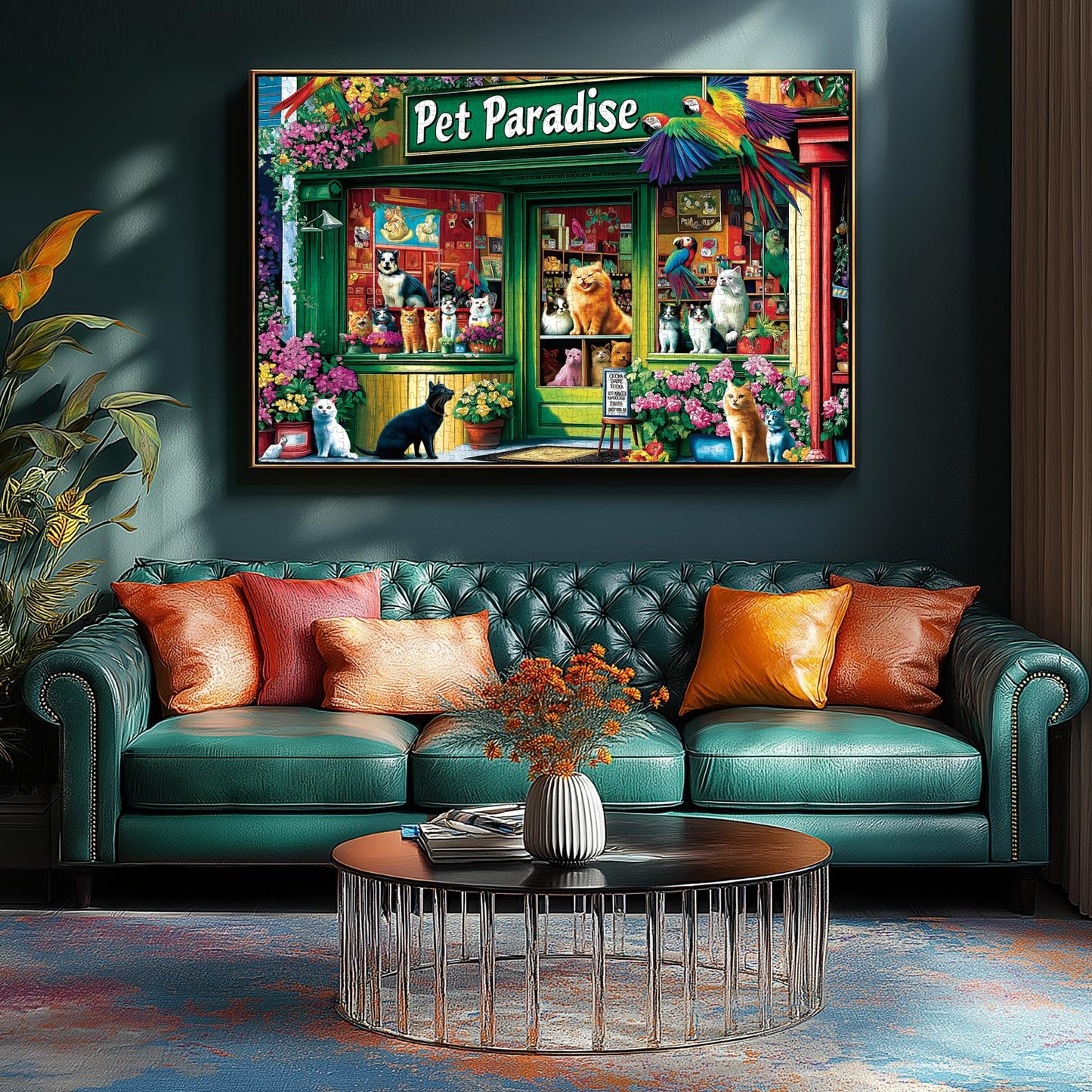 MINIWAN 500-Piece Puzzle – Pet Shop Scene for Adults | Relaxing Family Activity