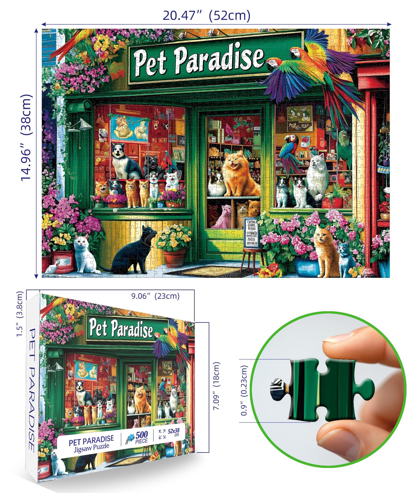MINIWAN 500-Piece Puzzle – Pet Shop Scene for Adults | Relaxing Family Activity