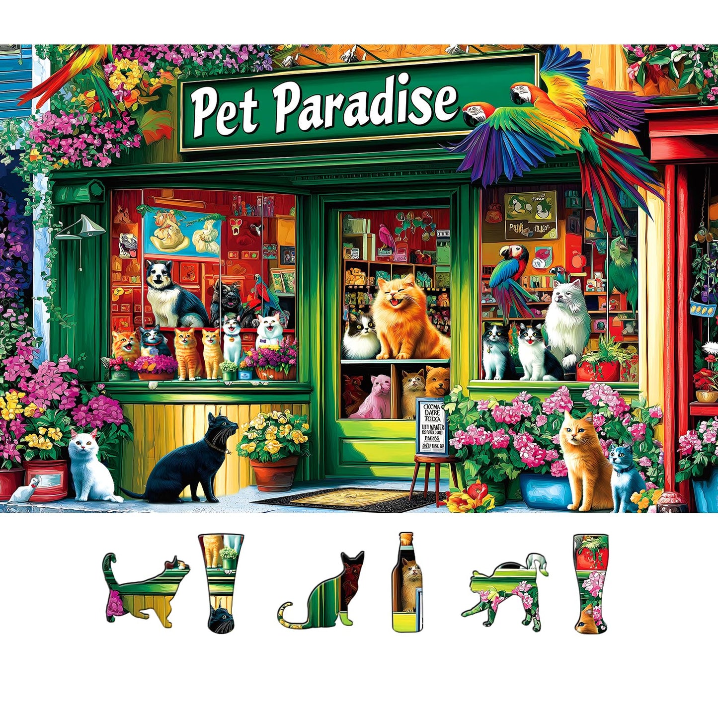 MINIWAN 500-Piece Puzzle – Pet Shop Scene for Adults | Relaxing Family Activity