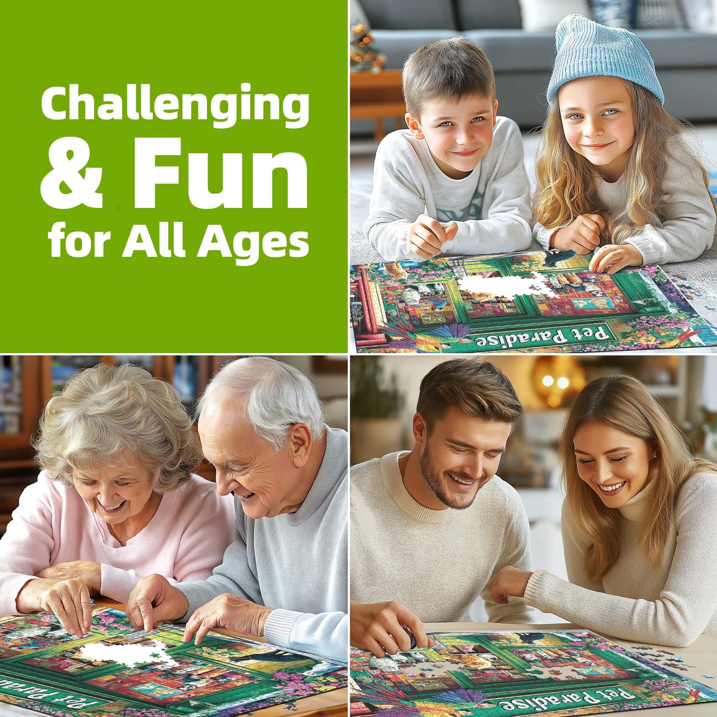 MINIWAN 500-Piece Puzzle – Pet Shop Scene for Adults | Relaxing Family Activity