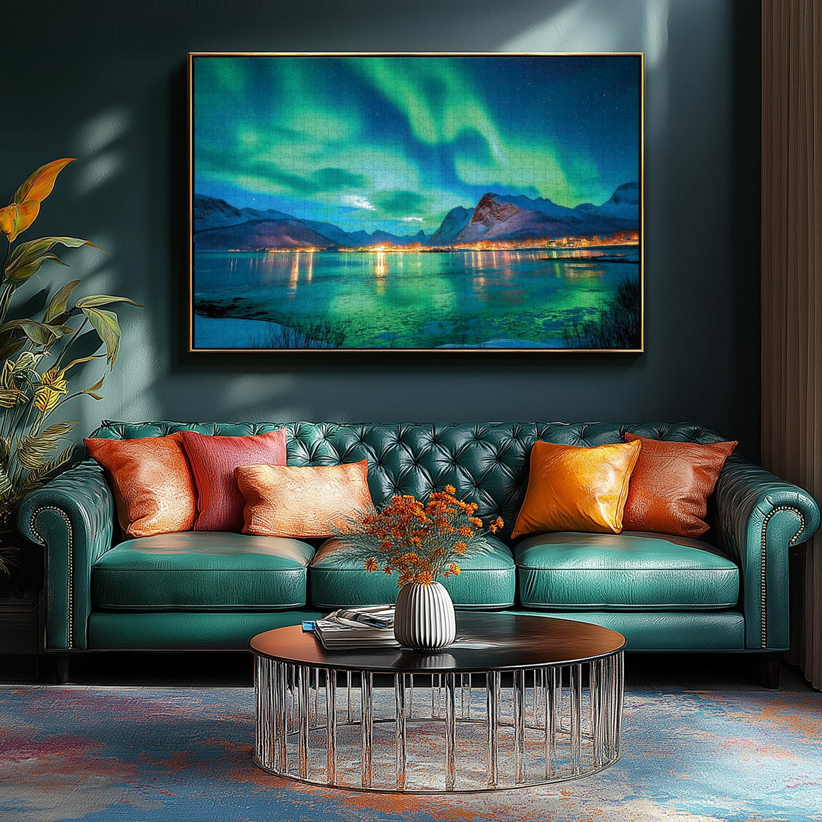 MINIWAN Northern Lights 500-Piece Puzzle for Adults – Aurora Landscape, 21 x 15