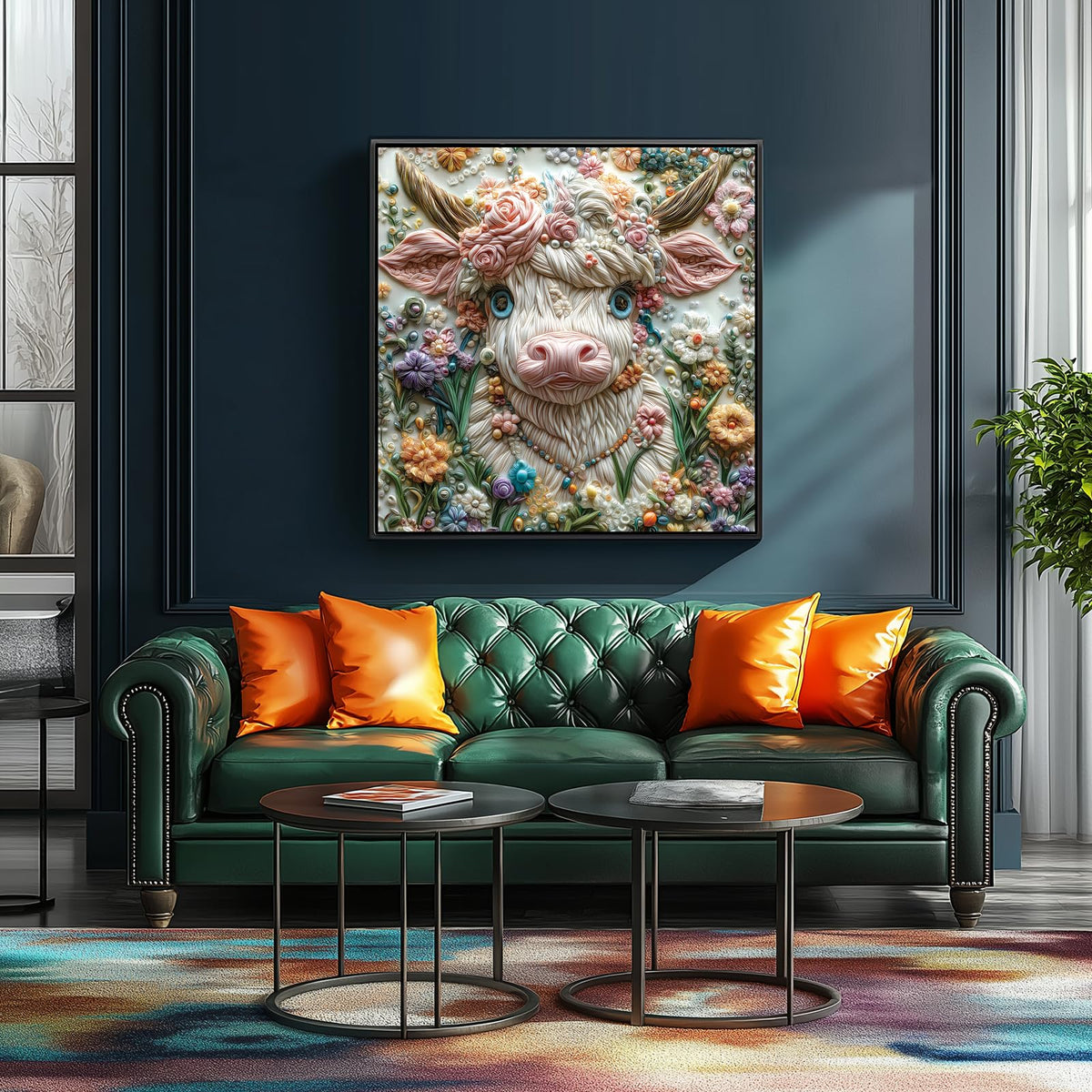 MINIWAN 500 Piece 3D Embroidery Flower Cow Puzzle for Adults – 20x20