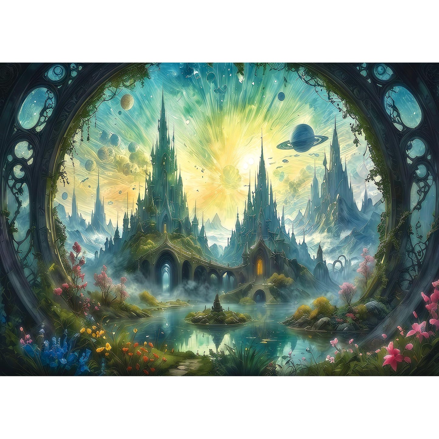 MINIWAN Science Fiction Landscape Jigsaw Puzzle for Adults – Fantasy 1000-Piece with Letters on Back – Finished Size 26.75 x 19.75