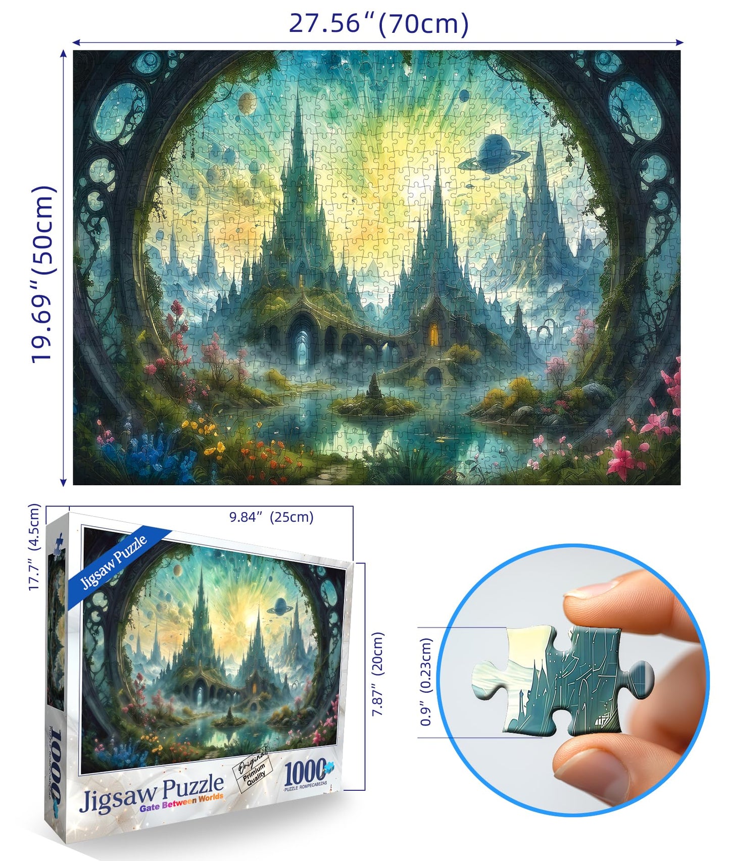 MINIWAN Science Fiction Landscape Jigsaw Puzzle for Adults – Fantasy 1000-Piece with Letters on Back – Finished Size 26.75 x 19.75