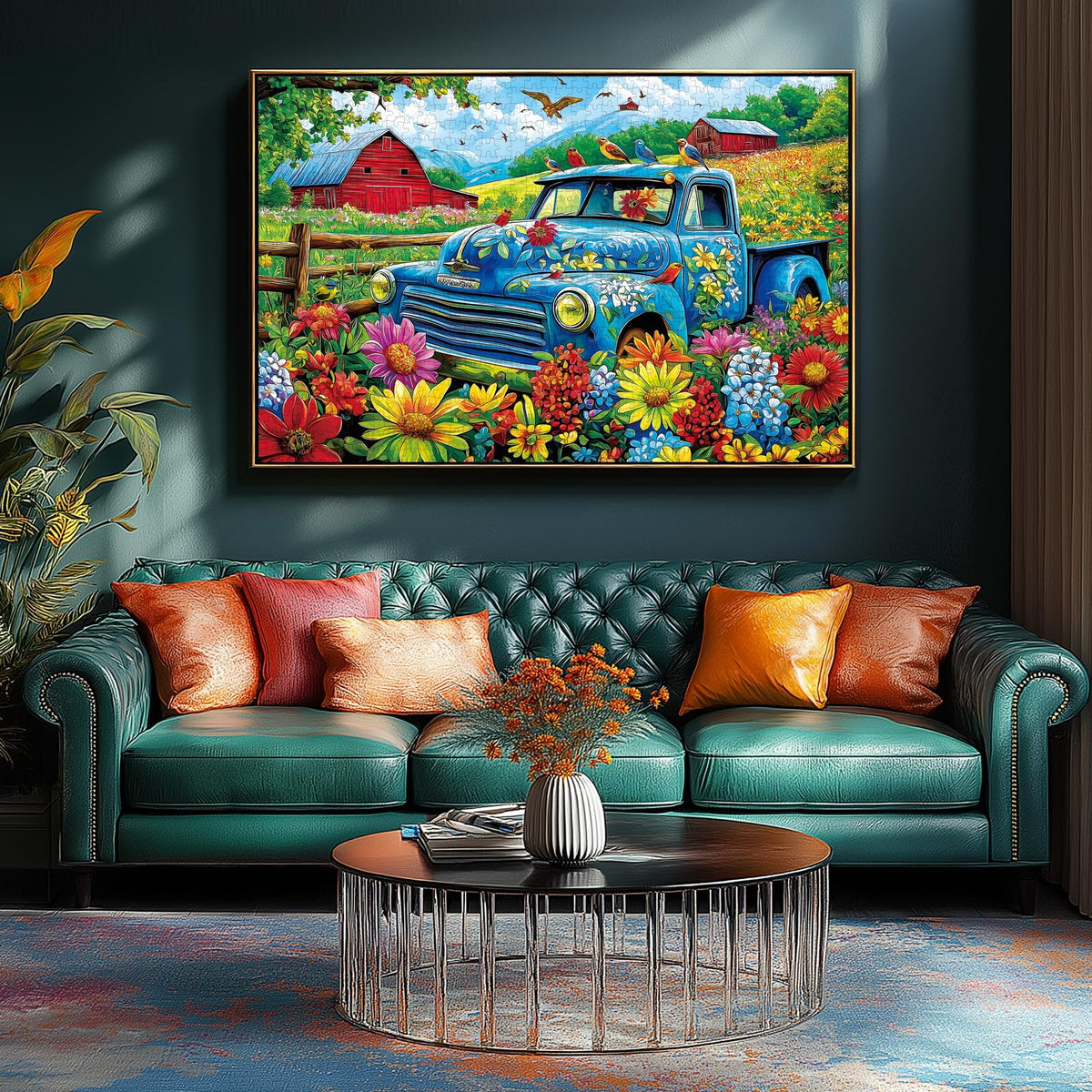MINIWAN 500-Piece Jigsaw Puzzle: Songbirds on The Farm – Eco-Friendly Large Piece 23x15