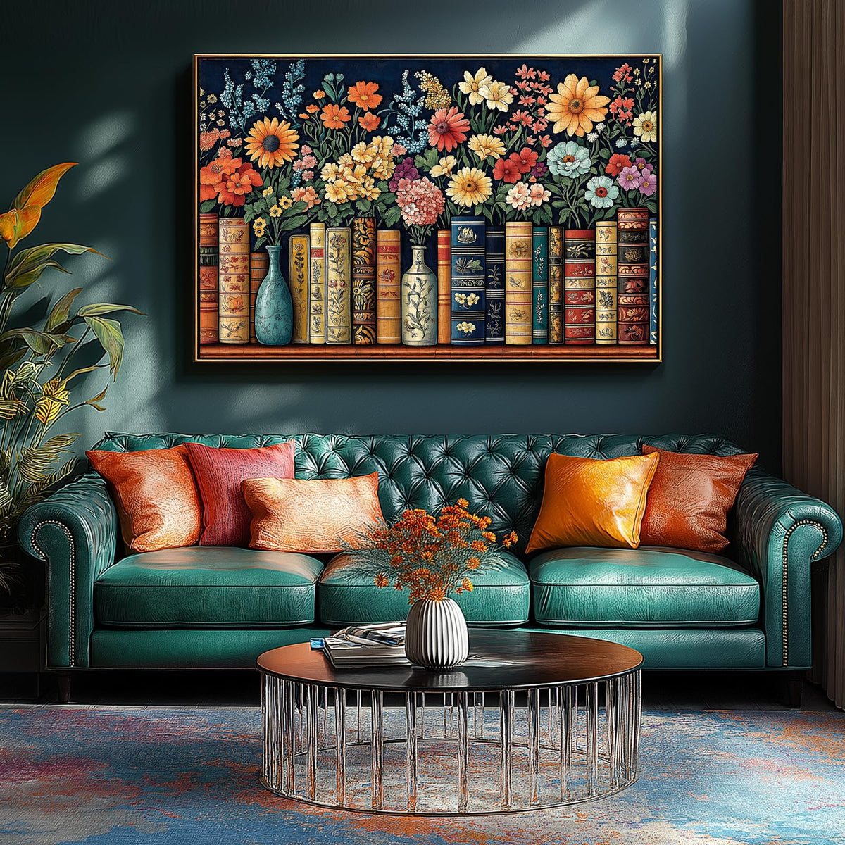 MINIWAN Vintage Books & Flowers 500-Piece Puzzle – Floral Library Scene