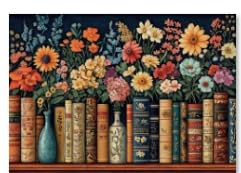 MINIWAN Vintage Books & Flowers 500-Piece Puzzle – Floral Library Scene