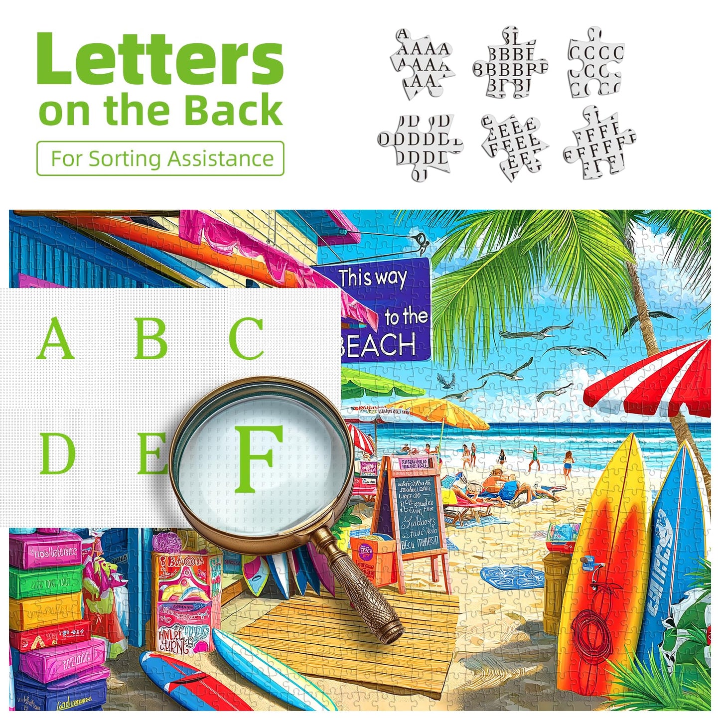 MINIWAN Beach Shop Puzzles for Adults – 1000 Pieces Summer Surf Shack Jigsaw Puzzle