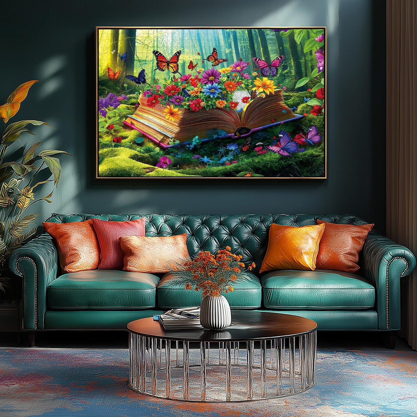 MINIWAN Vibrant Flowers 500-Piece Puzzle – Enchanted Garden & Butterflies