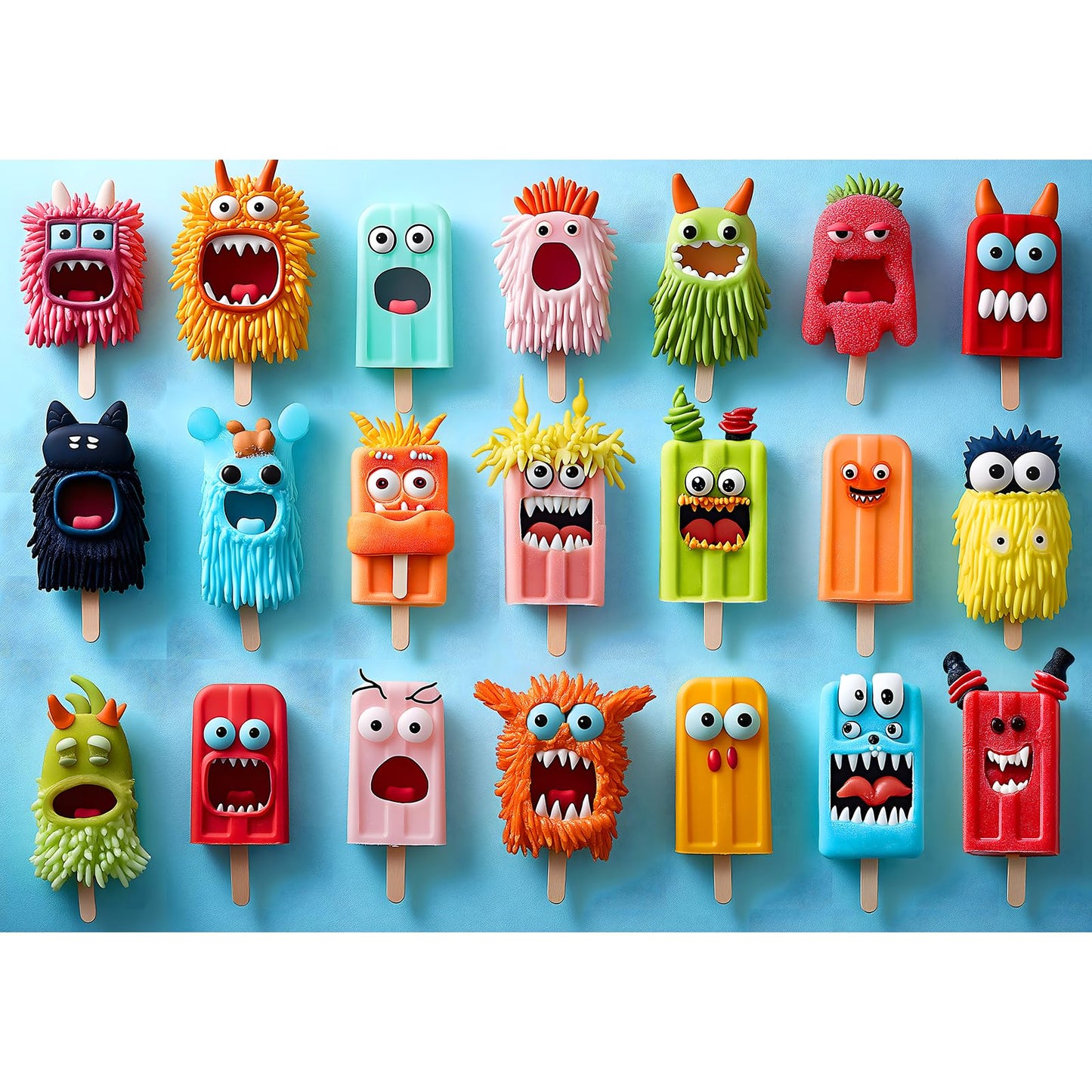 MINIWAN 500 Piece Monster Ice Cream Puzzle for Adults – Colorful Jigsaw 21 x 15 in