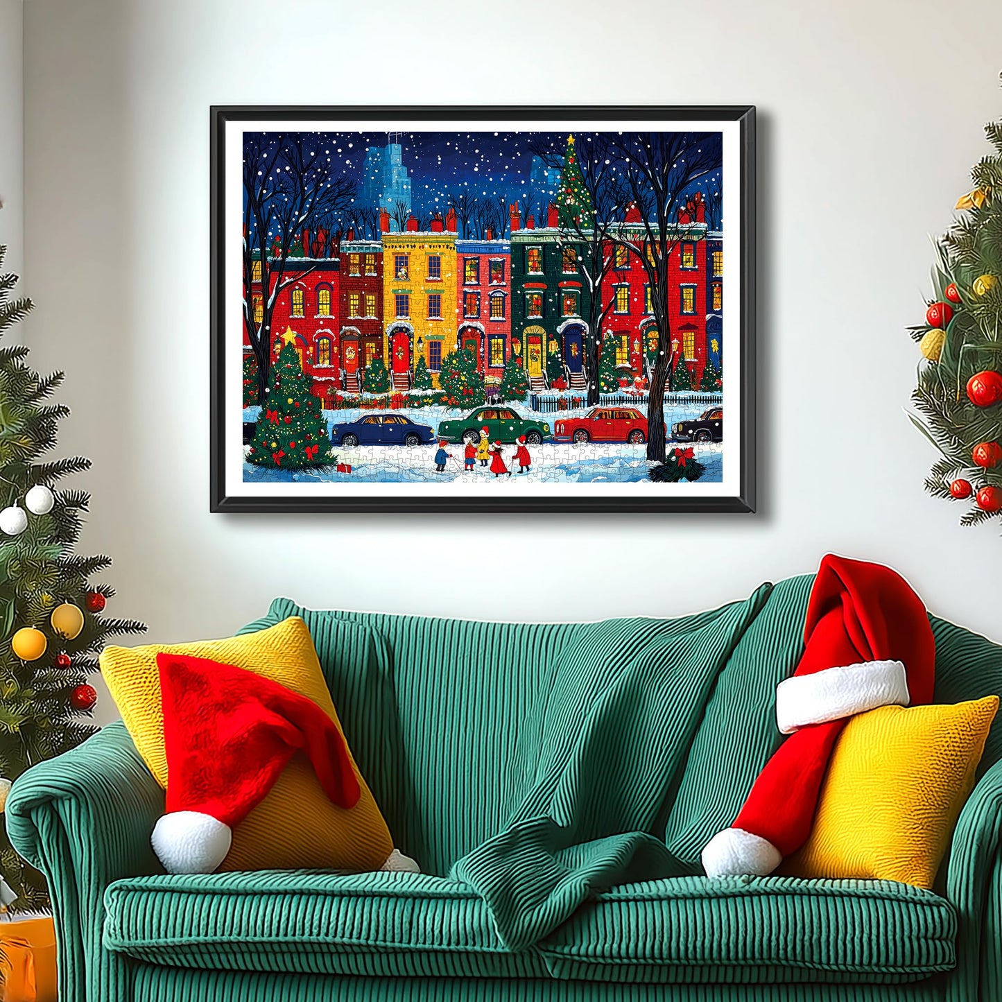 MINIWAN Christmas Street 1000 Piece Puzzle for Adults – HD Print, Poster Included, 27.5 x 19.7 in, Dust-Free