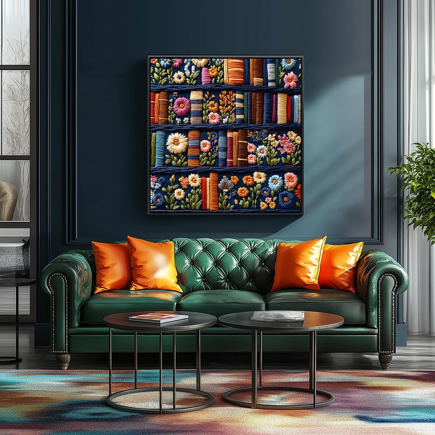 MINIWAN Floral Bookshelf Puzzle – 500-Piece Wildflower Pages, 20x20 in
