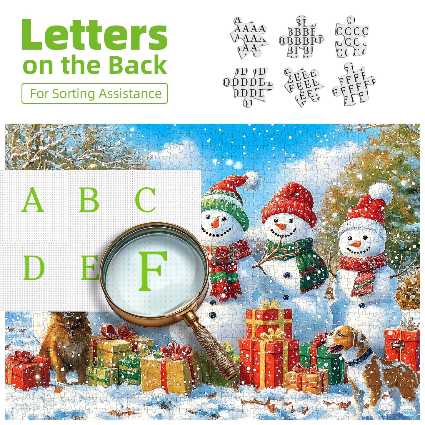 MINIWAN Winter Snowman 1000 Piece Puzzle for Adults - HD Poster Included - Dust-Free 27.5x19.7