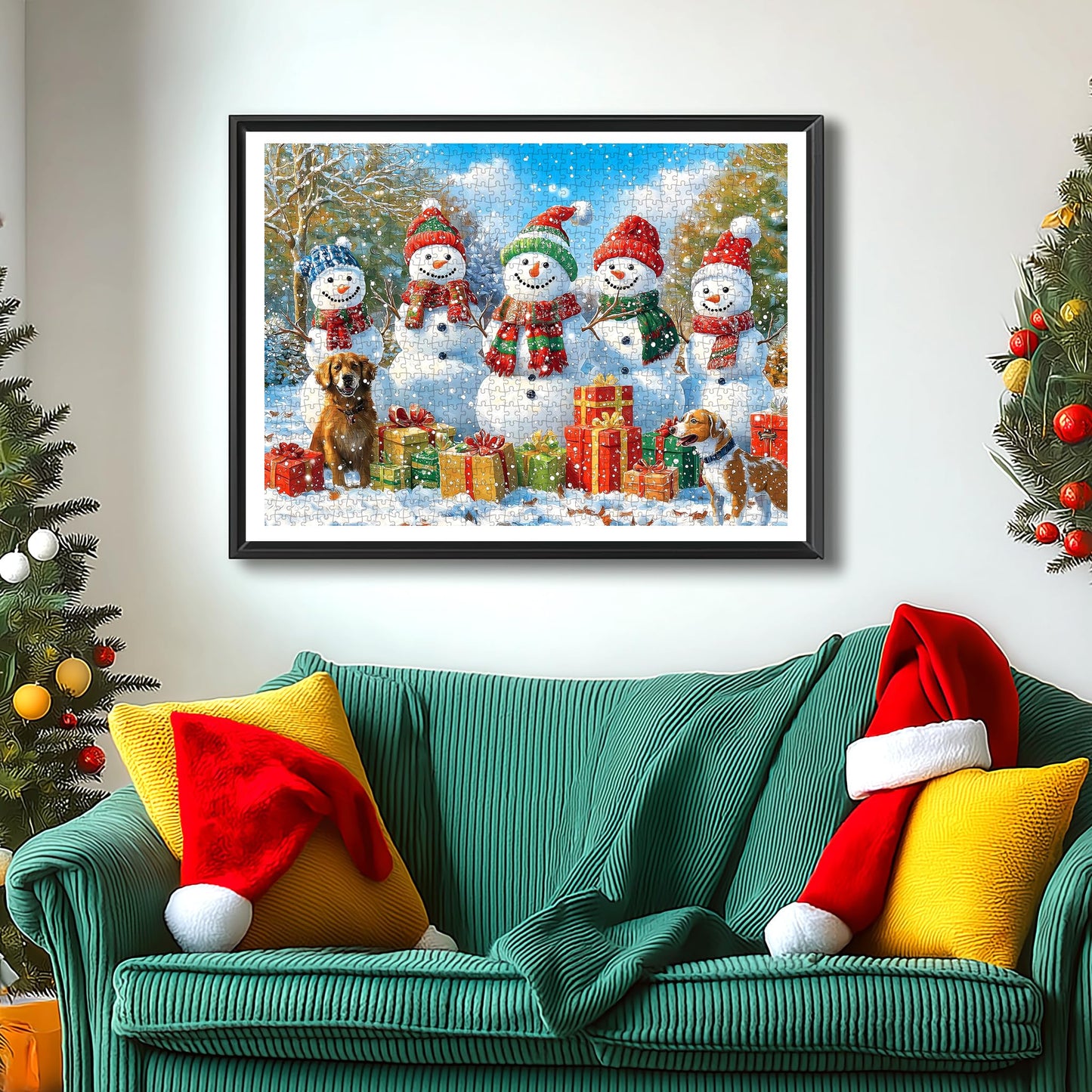 MINIWAN Winter Snowman 1000 Piece Puzzle for Adults - HD Poster Included - Dust-Free 27.5x19.7