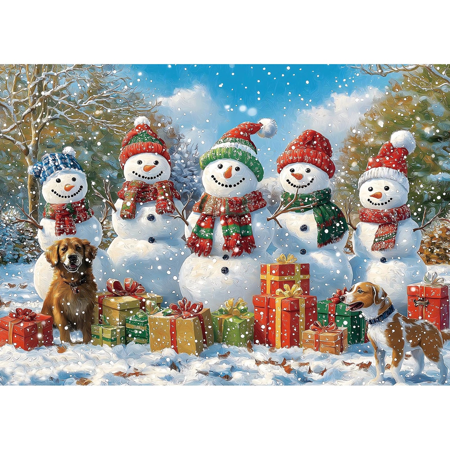MINIWAN Winter Snowman 1000 Piece Puzzle for Adults - HD Poster Included - Dust-Free 27.5x19.7