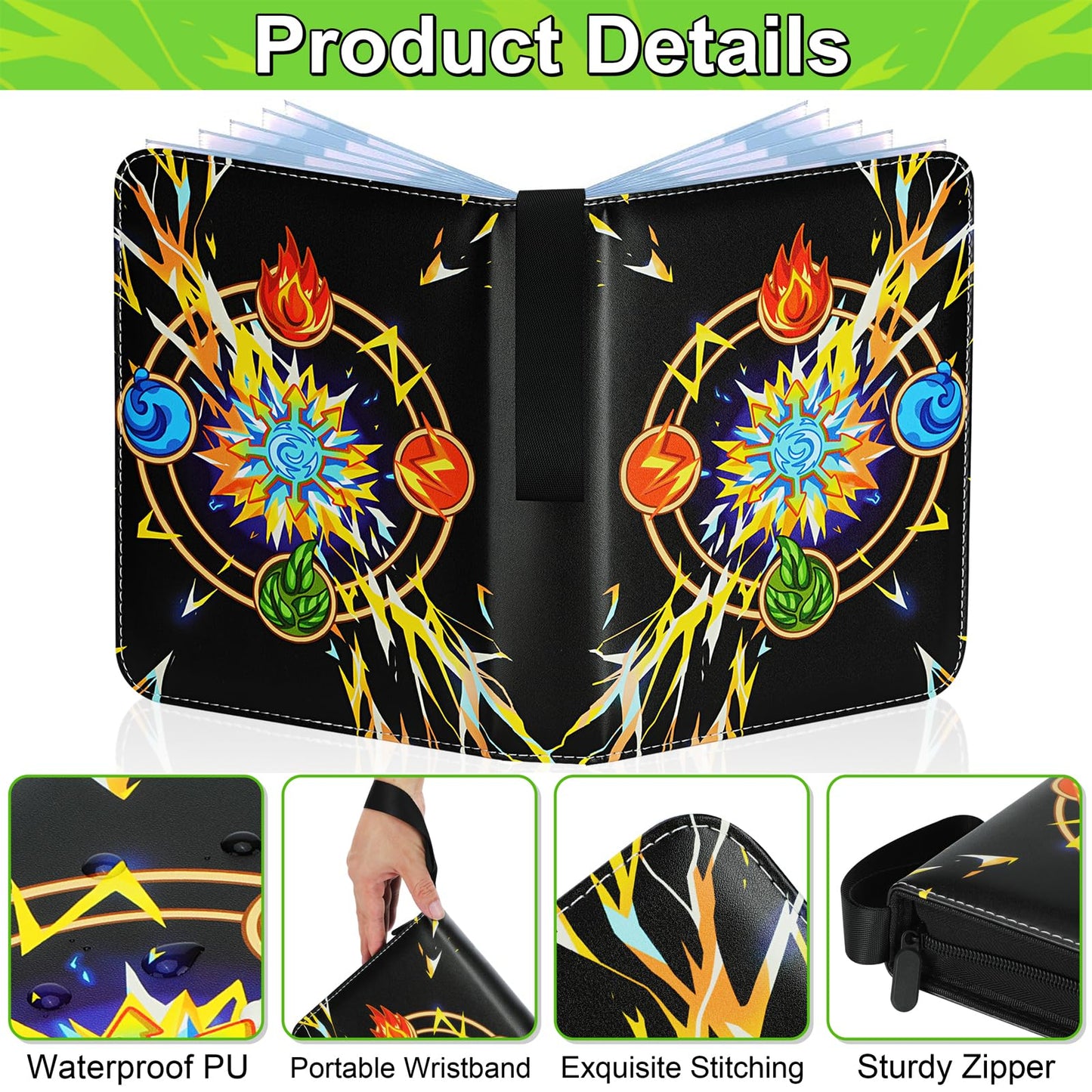Minkeytal Card Binder – 9-Pocket, 50 Removable Sleeves, Holds 900 Cards