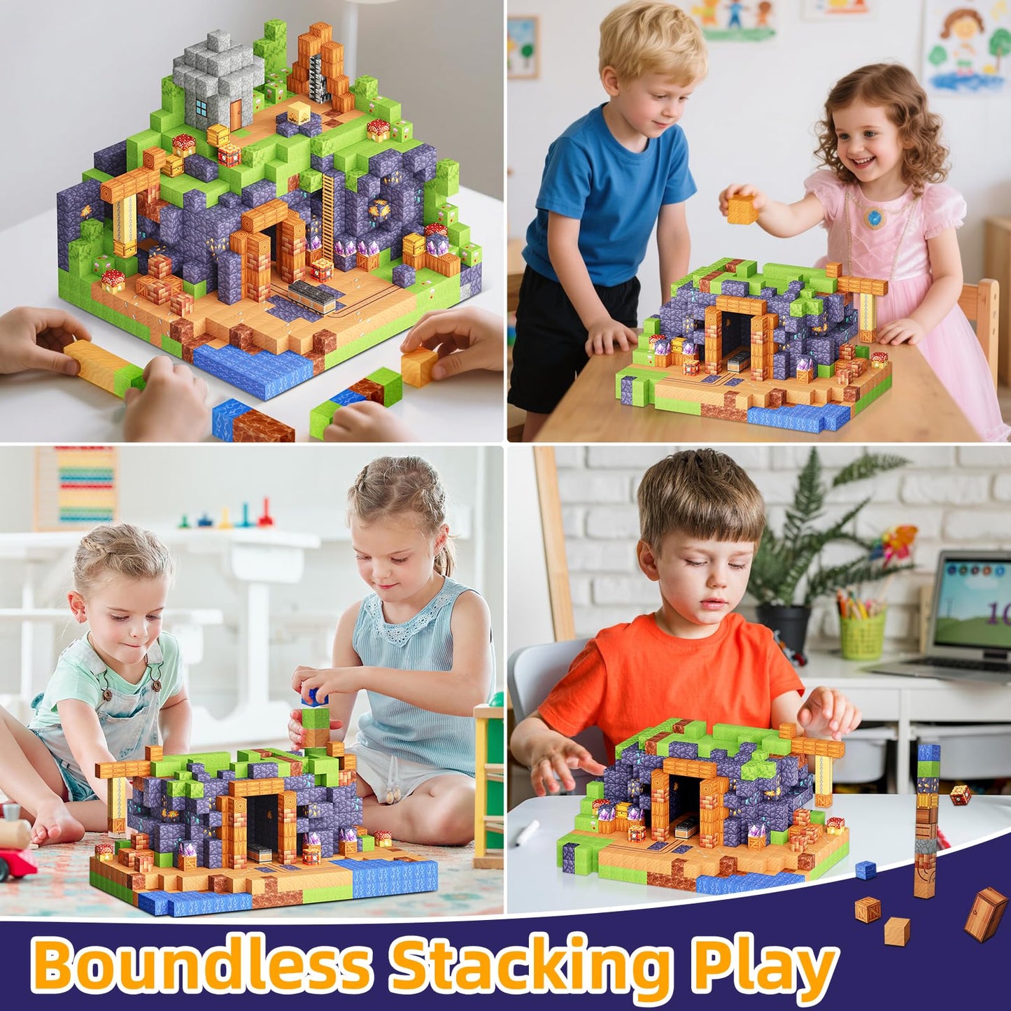 Minoskia Magnetic Blocks – 150 PCS STEM Building Toys for Kids 3-8