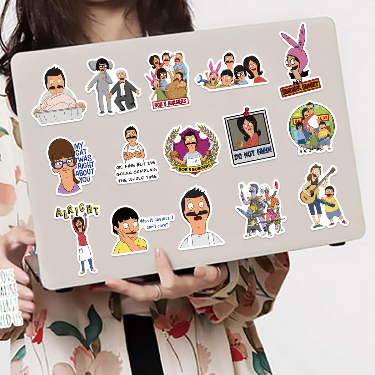MINRAIN 100Pcs Bob's Burgers Waterproof Cartoon Stickers – Vinyl Sticker Pack for Water Bottles, Laptops & More