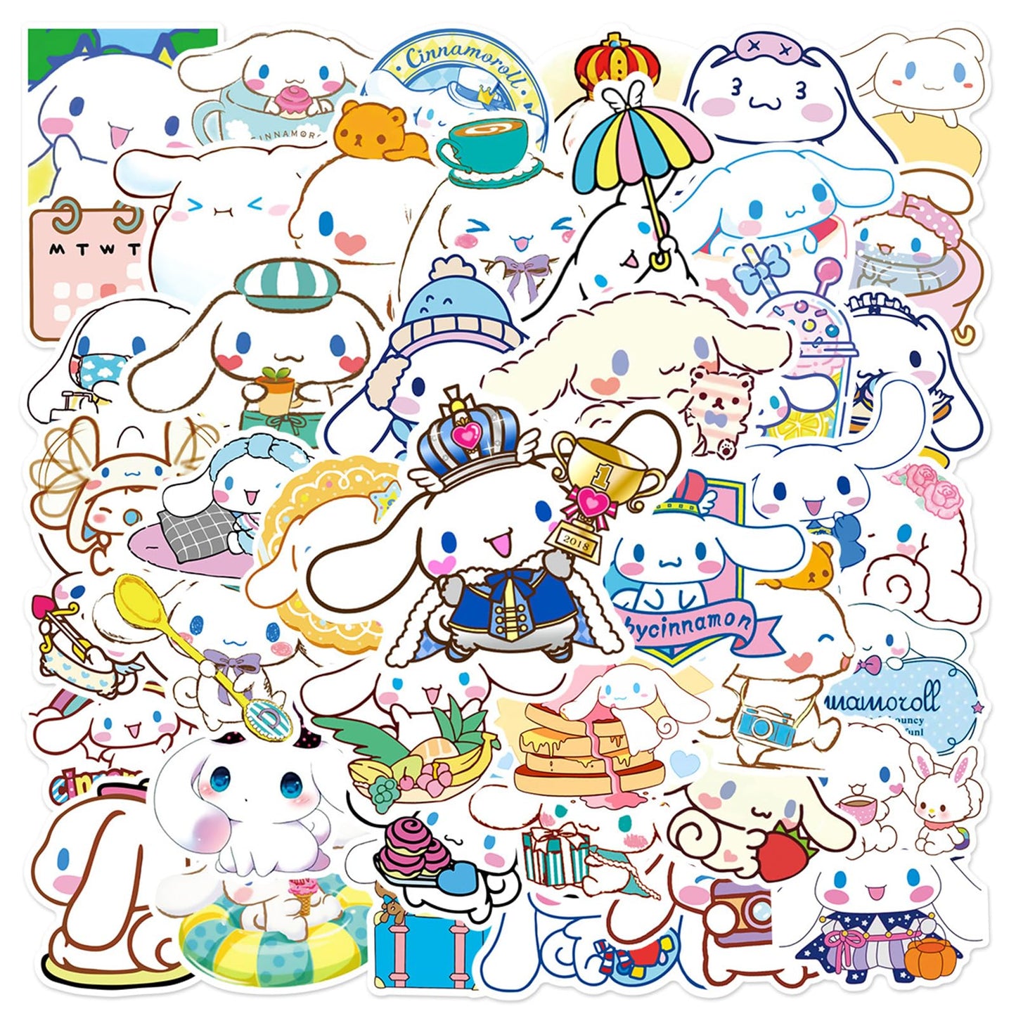 MINRAIN 50pcs Cinnamoroll Stickers – Waterproof Vinyl Decals for Laptops, Skateboards, Luggage