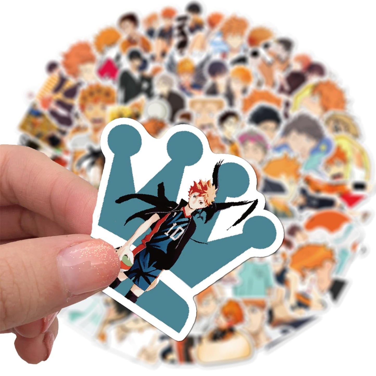 MINRAIN 100Pcs Haikyuu Waterproof Cartoon Sticker Set for Water Bottles & More