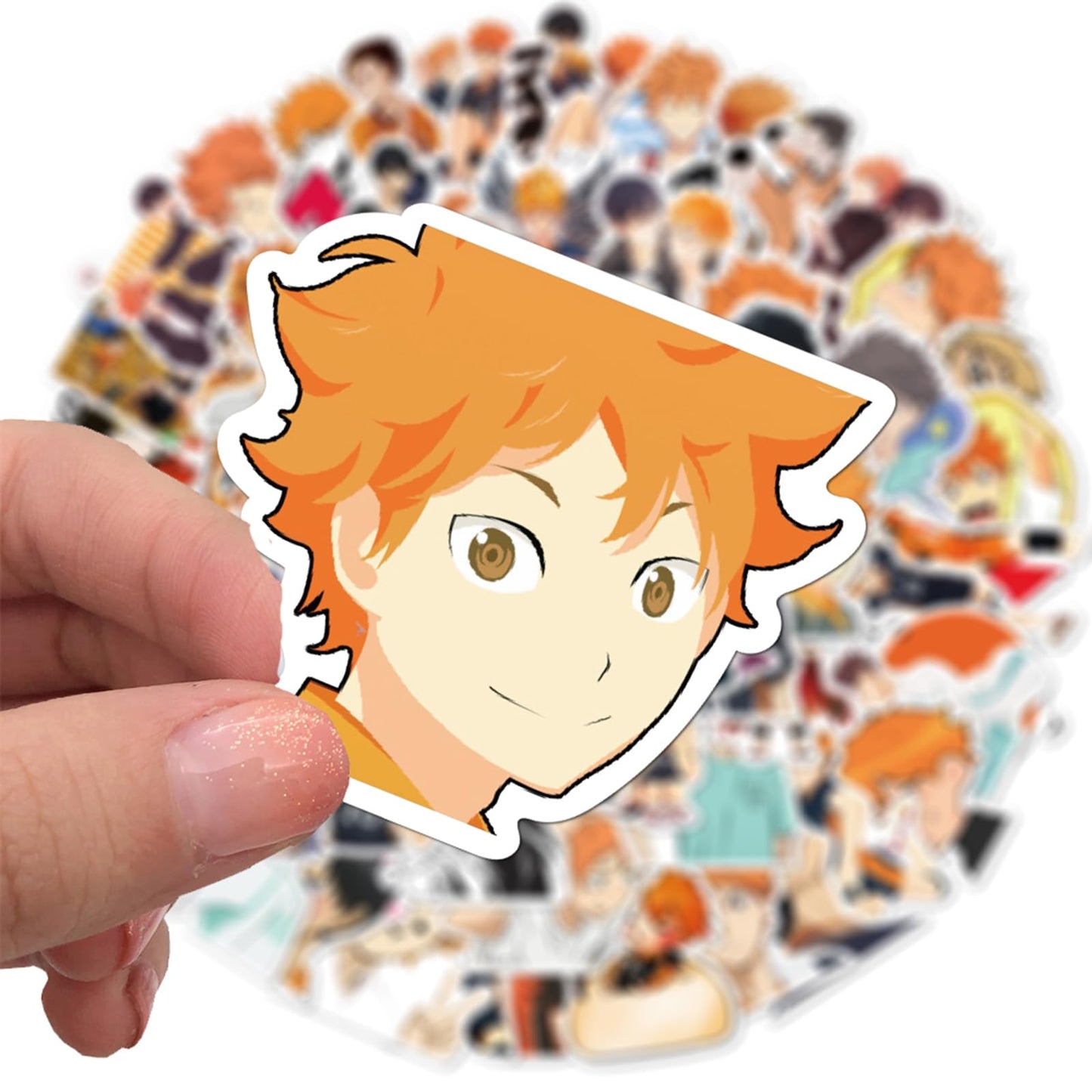 MINRAIN 100Pcs Haikyuu Waterproof Cartoon Sticker Set for Water Bottles & More