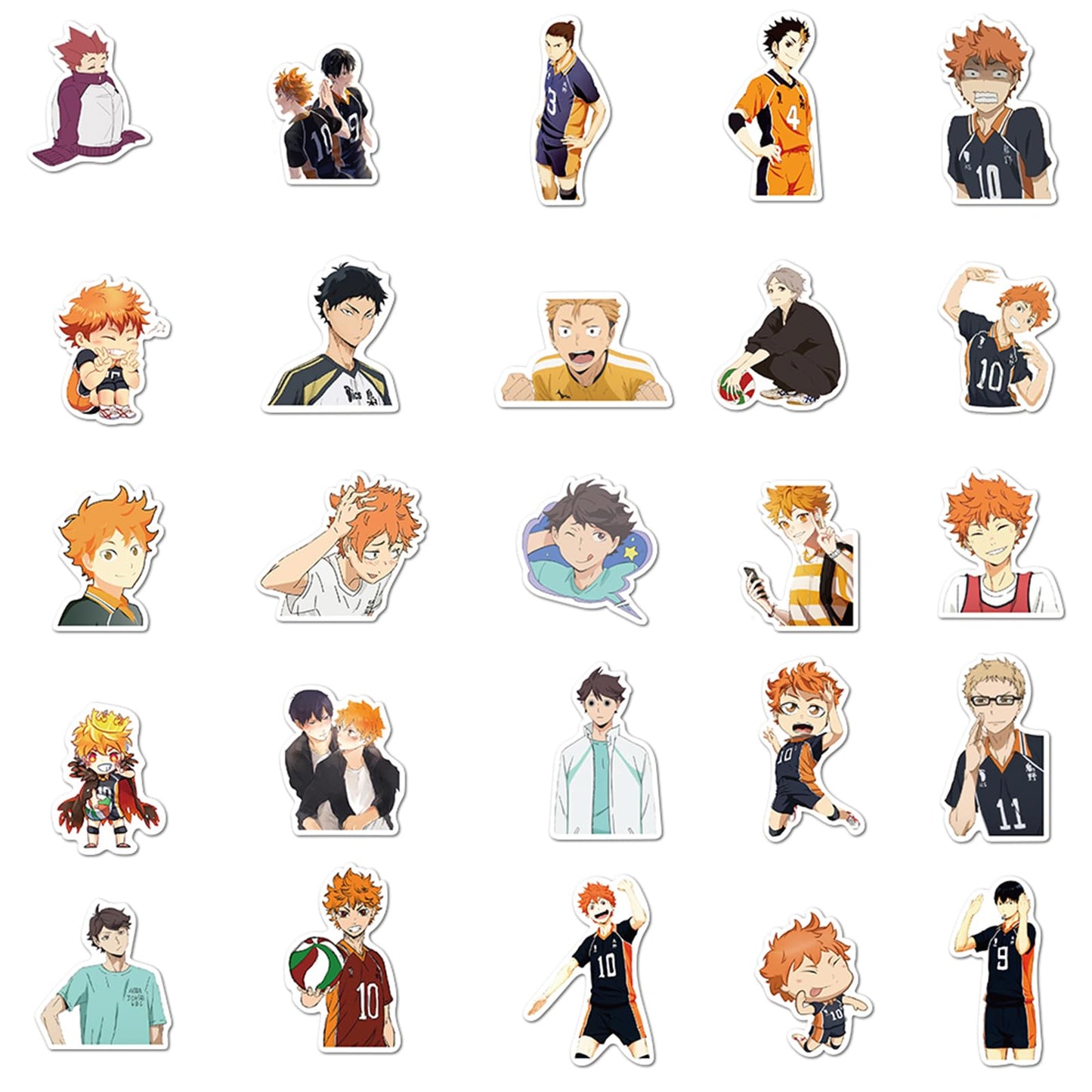 MINRAIN 100Pcs Haikyuu Waterproof Cartoon Sticker Set for Water Bottles & More
