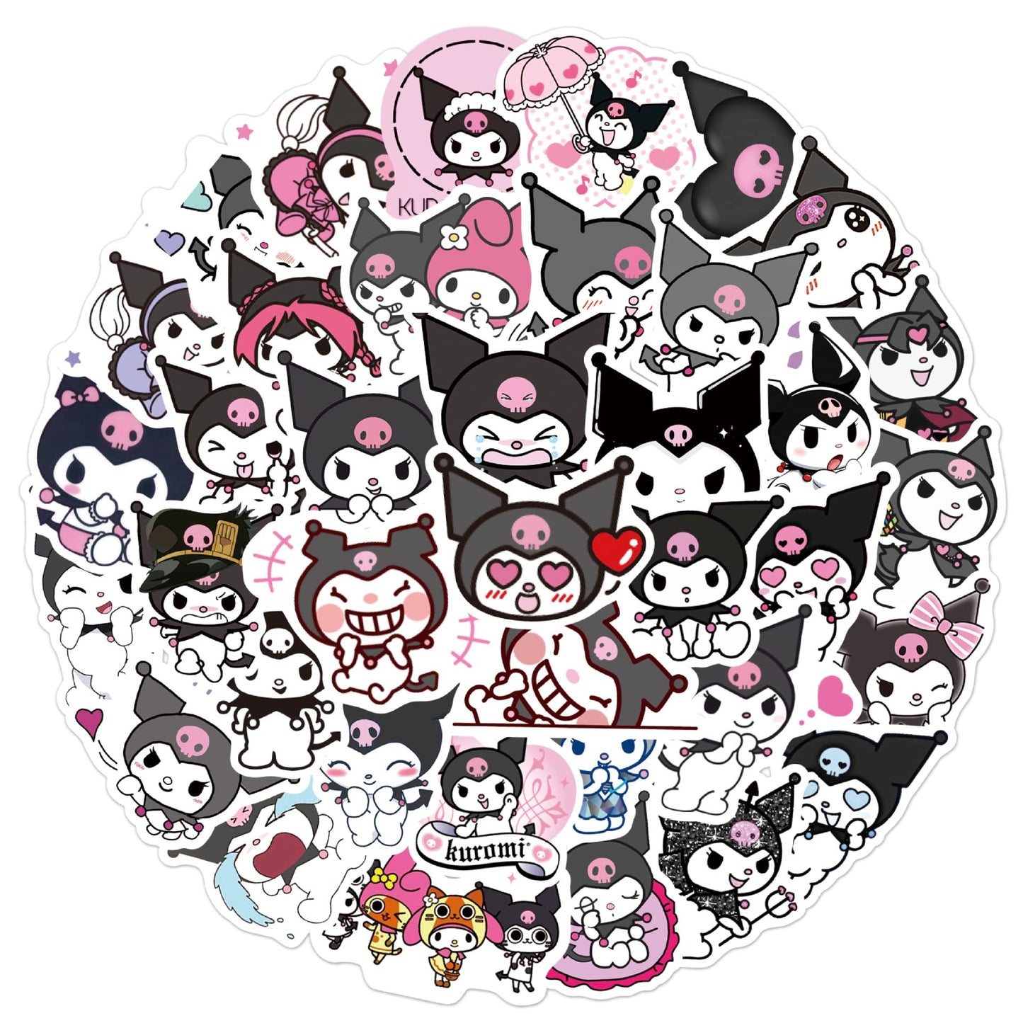 MINRAIN Kuromi Stickers – 50pc Waterproof Vinyl Decals for Water Bottles, Laptops & More