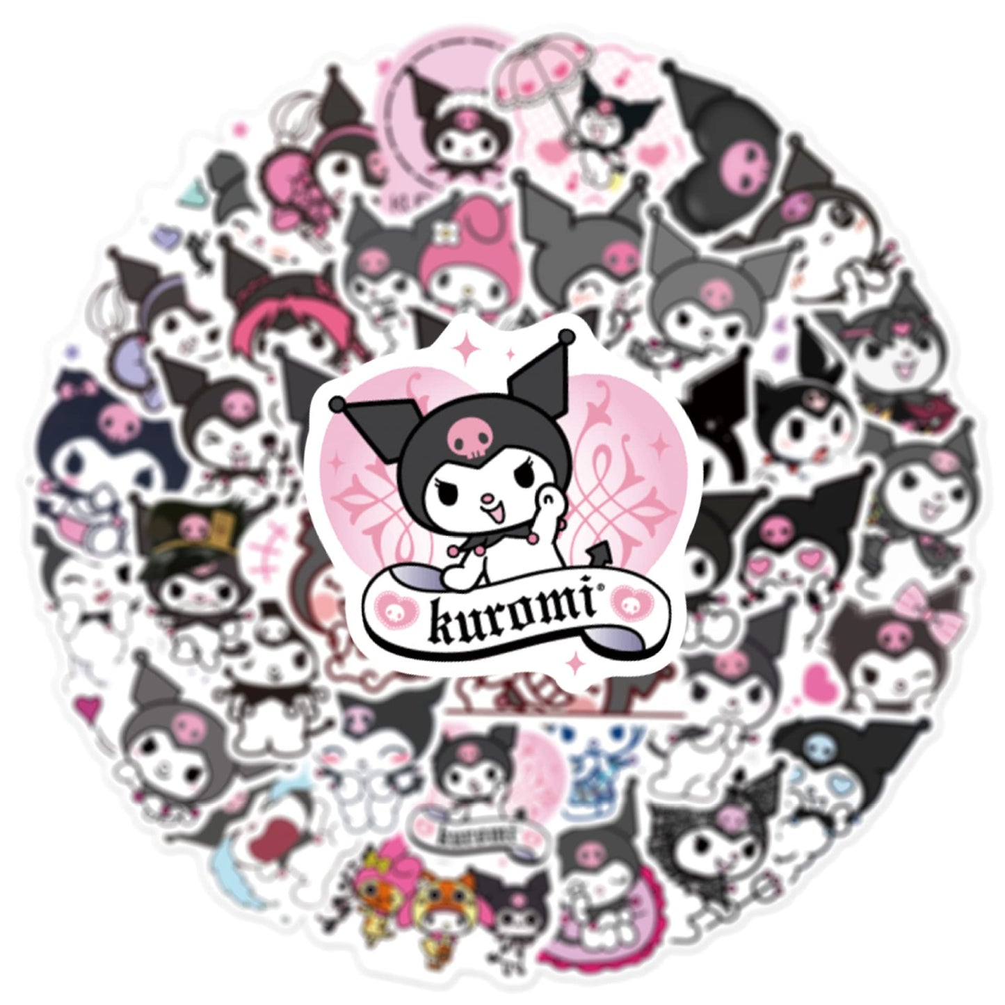 MINRAIN Kuromi Stickers – 50pc Waterproof Vinyl Decals for Water Bottles, Laptops & More